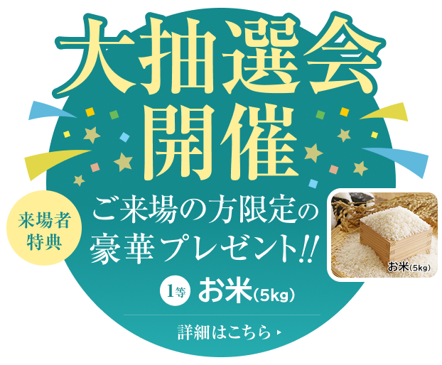 バナー画像：新春ご来場プレゼントご来場の方先着20名様に選べるプレゼント!!詳細はこちら